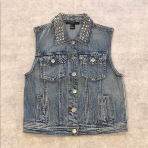 FOREVER 21 Denim Vest with Silver Studs